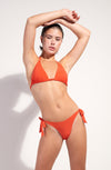 helia Orange triangle bikini top