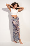 joris Printed multi-position pareo skirt in tulle