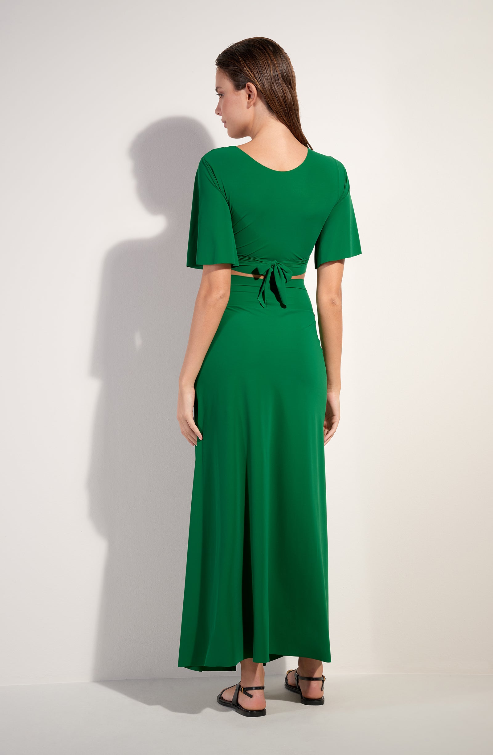 judie jupe longue portefeuille en voile extensible jade