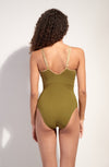 laos Bronze and lurex one-piece swimsuit