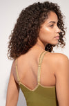 laos Bronze and lurex one-piece swimsuit