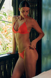 Orange triangle bikini top with jewels