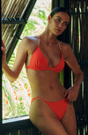 Orange triangle bikini top with jewels