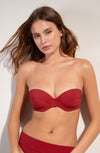 lisia Madder red half-cup underwired bikini top