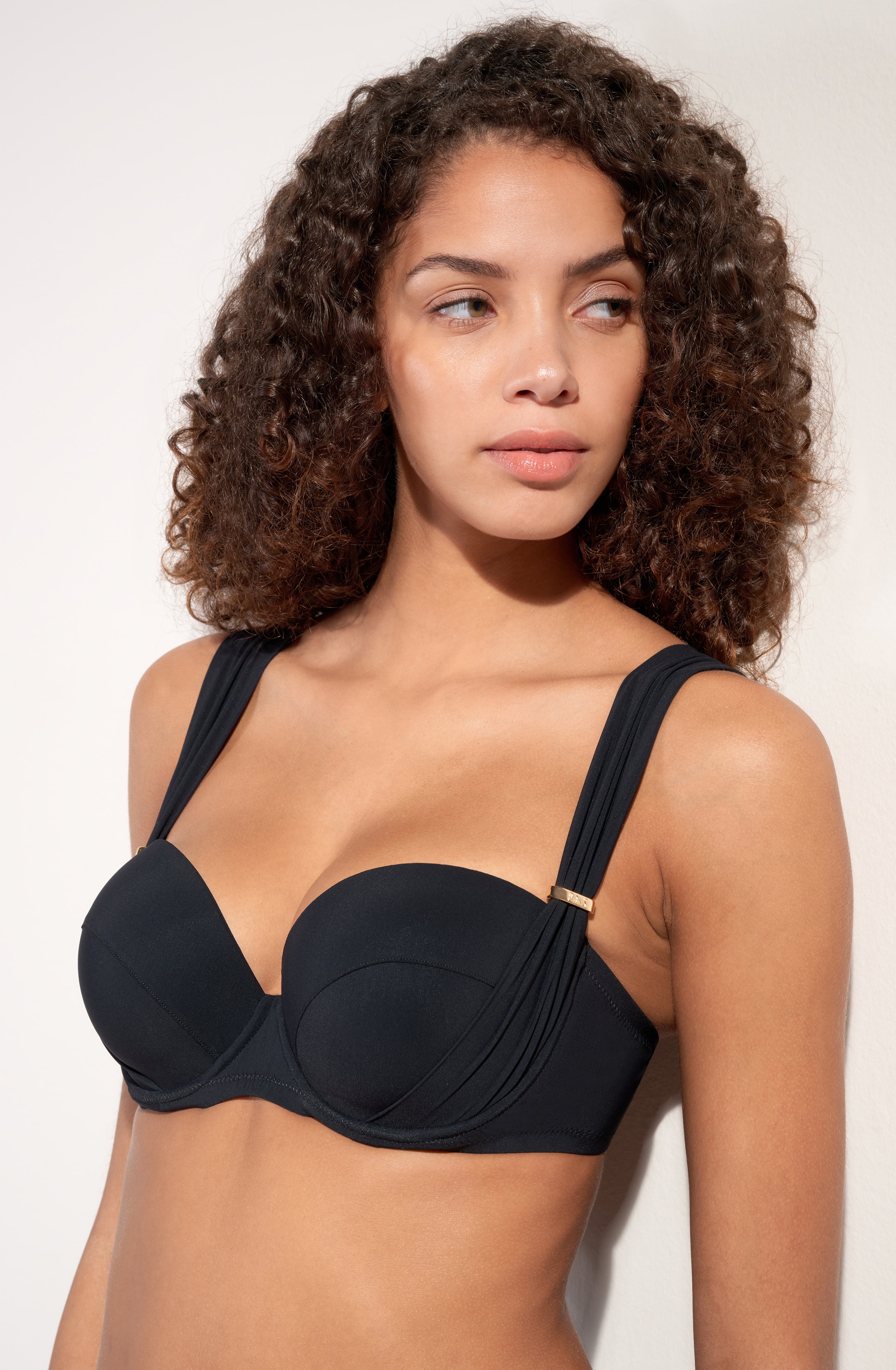 Haut de maillot de bain à armatures, noir