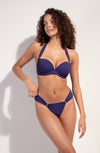 Purple half-cup underwired bikini top