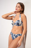 lisia Printed half-cup underwired bikini top