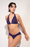 maelys Purple triangle bikini top with ruffles