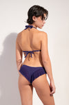 maelys Purple triangle bikini top with ruffles