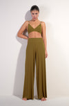 pitta Bronze wide-leg printed pants in tulle