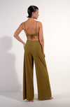 pitta Bronze wide-leg printed pants in tulle