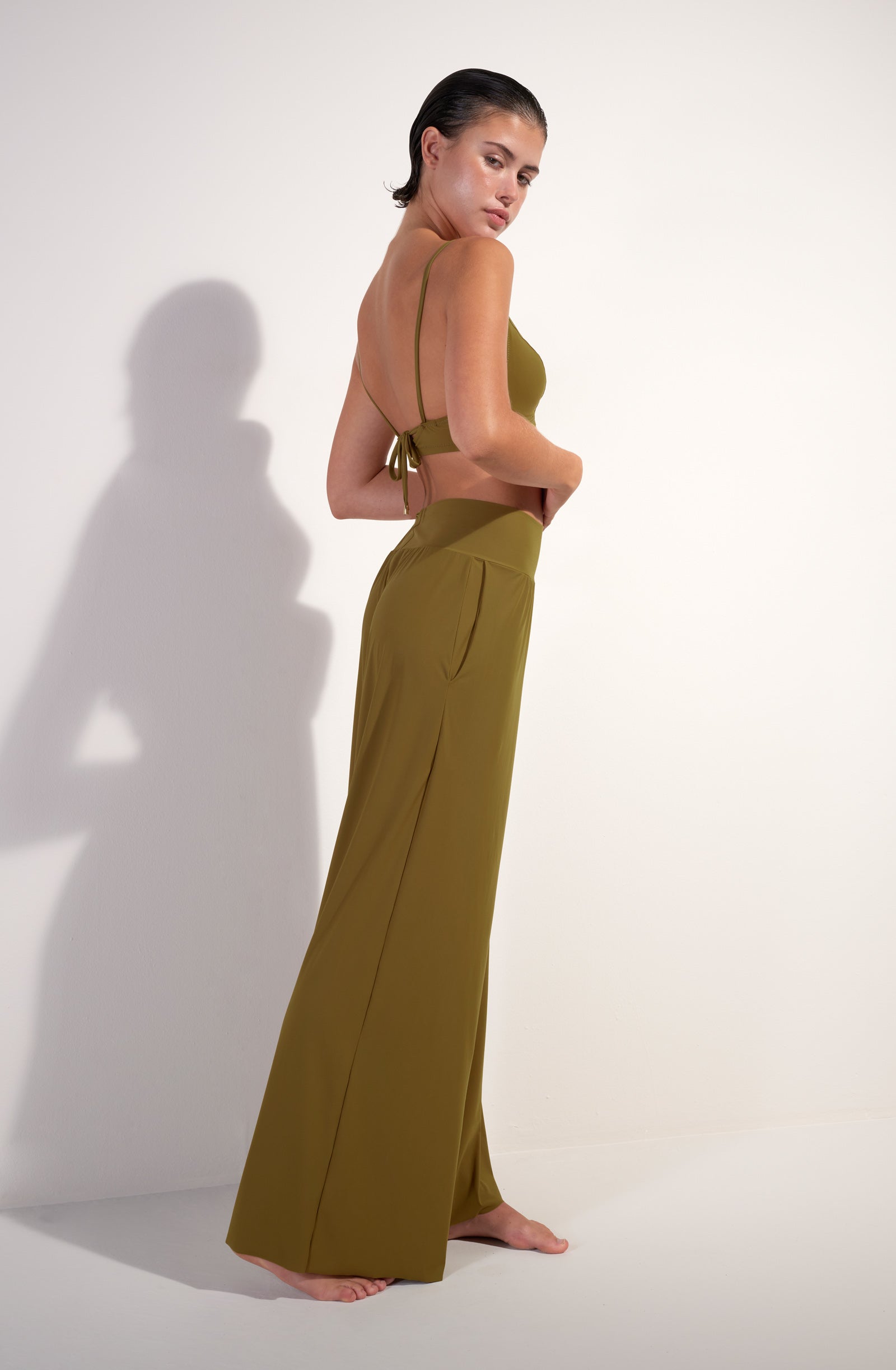 pitta pantalon voile ample bronze