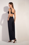 pitta Black wide-leg printed pants in tulle