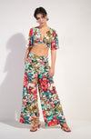 pitta Printed wide-leg printed pants in tulle