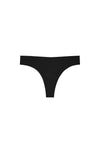 talla Black thong bikini bottoms with crochet effect