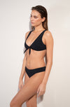 tecla Black tie crop-top bikini top