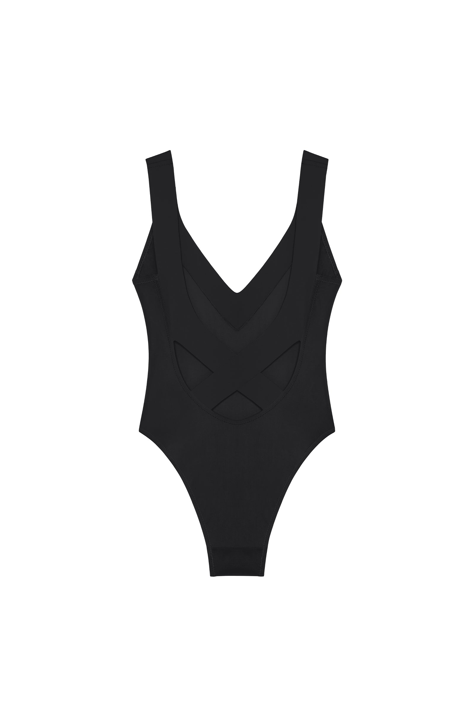 yao maillot de bain une piece echancre et dos nu noir