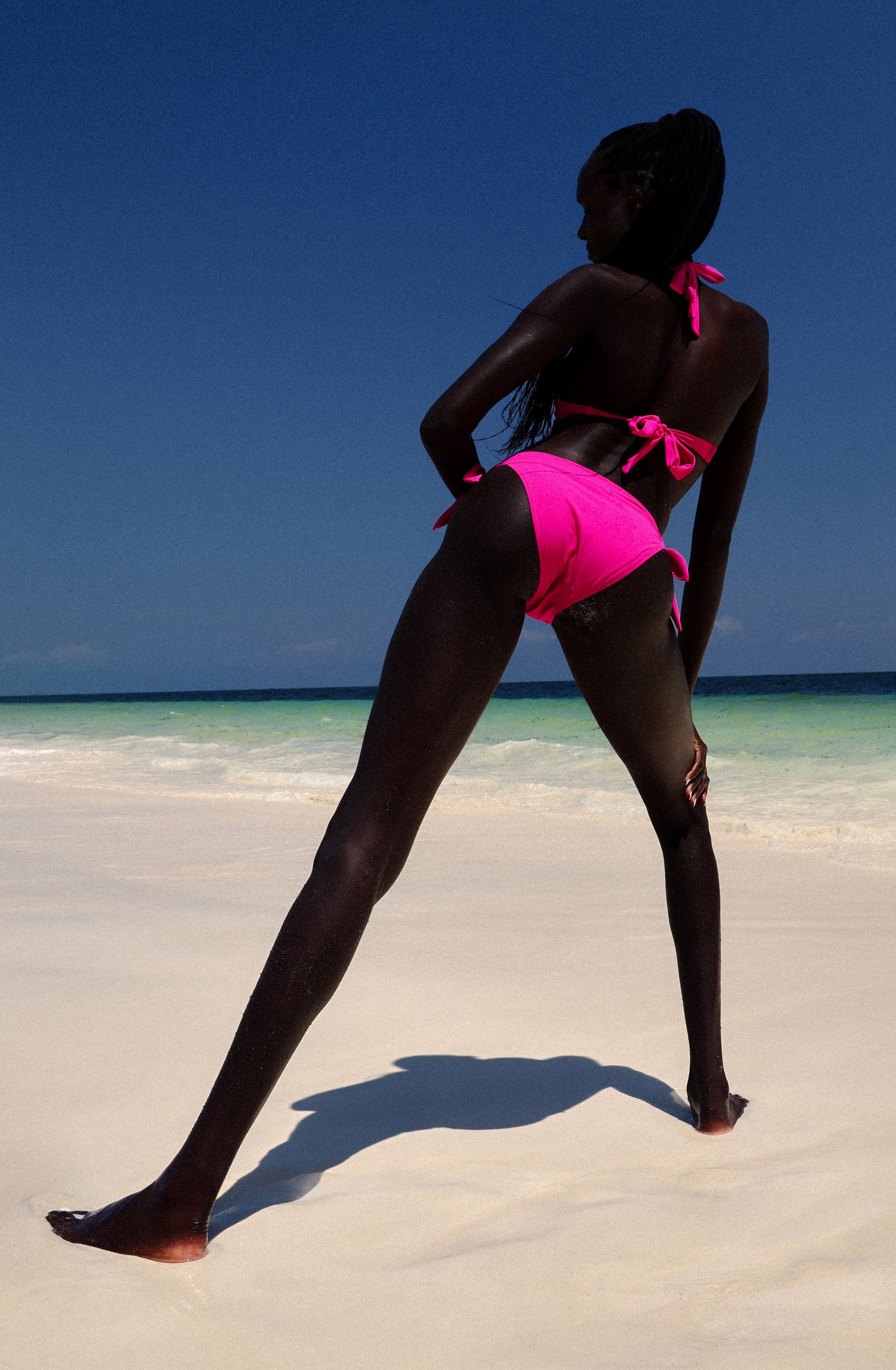 diva bas Bas de maillot de bain framboise à nœuds