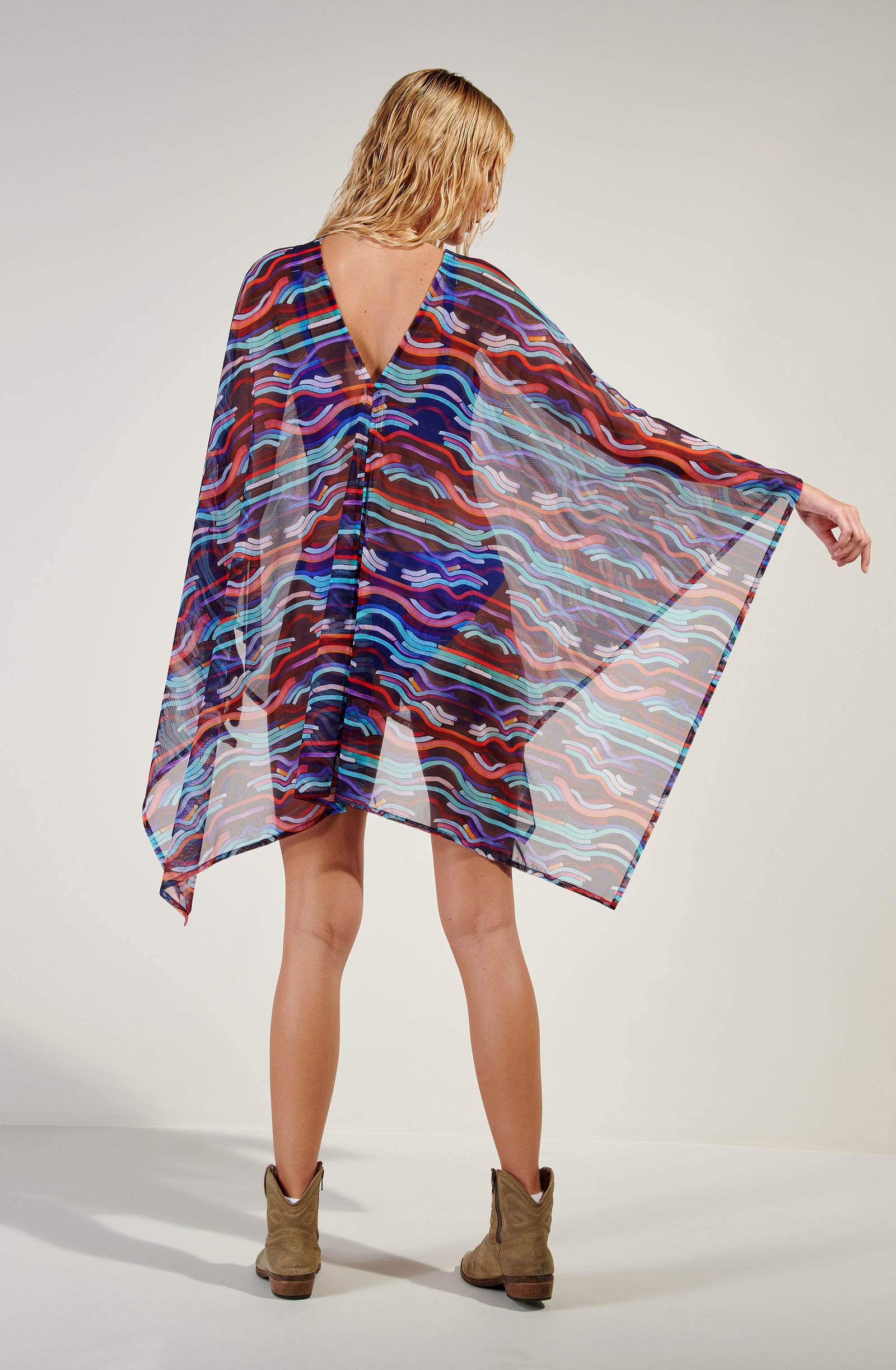 emie Tunique poncho imprimé NEON