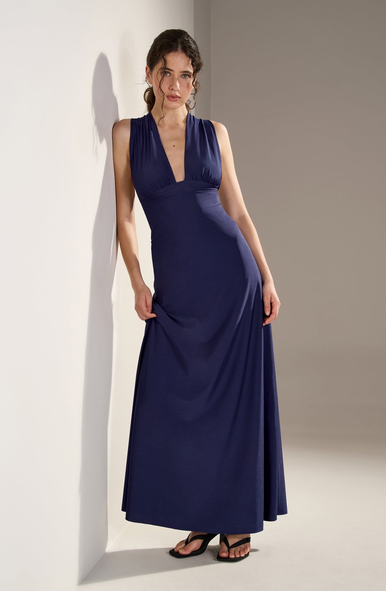 reena Robe longue évasée navy