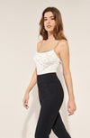  spencer Foam white lace and Lurex top