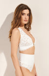 stely Foam white lace bra with front closure