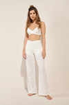 paige foam white Straight foam white and Lurex lace trousers 