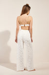 paige foam white Straight foam white and Lurex lace trousers 