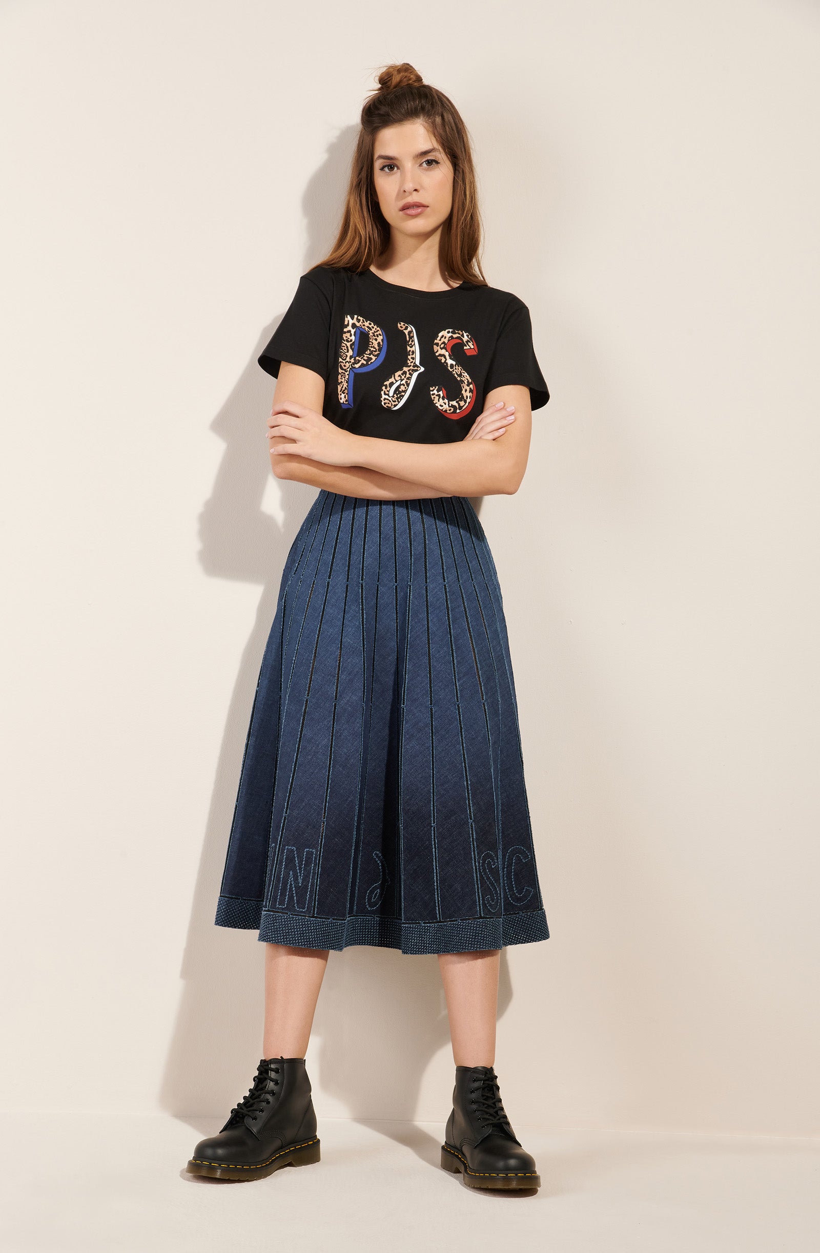 thiya black pds branded cotton t shirt