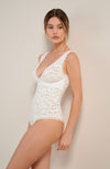 bettina foam white lace thong bodysuit