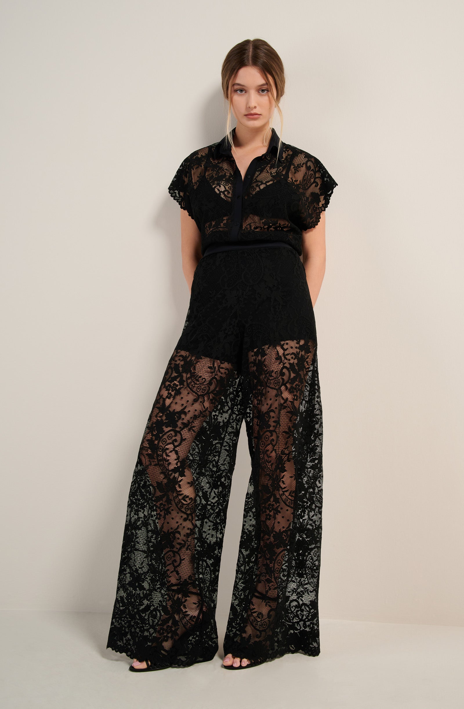 Black lace jumpsuit uk online