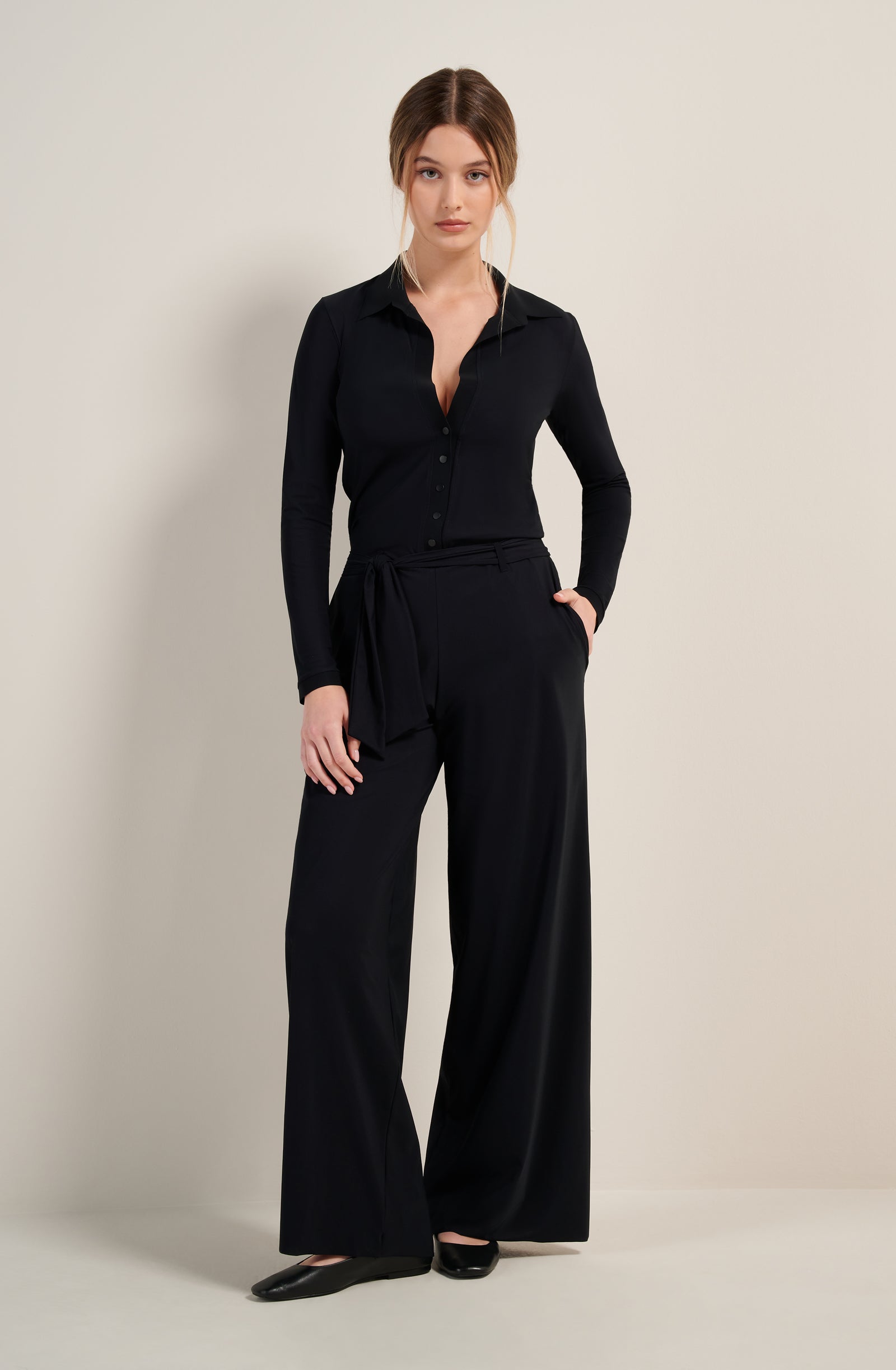 colbi black long sleeved jumpsuit