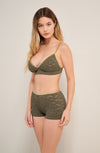 dylan lichen green lace and lurex boyshorts