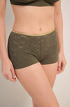 dylan lichen green lace and lurex boyshorts