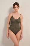 java lichen green lace thong bodysuit