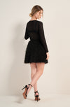 jutta short black feathered skirt