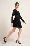 jutta short black feathered skirt