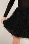 jutta short black feathered skirt