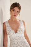 nara foam white lace tunic