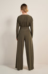 panna lichen green pleated trousers