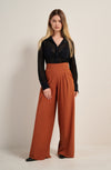 panna hazelnut brown pleated trousers