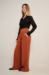 panna hazelnut brown pleated trousers