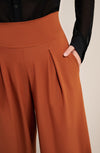 panna hazelnut brown pleated trousers