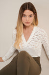 tory foam white lace long sleeved top