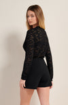 tory black lace long sleeved top