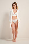 vaea foam white lace long sleeved cardigan