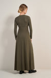 vanao long lichen green lace dress