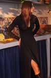 vanao long black lace dress