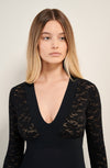 vanao long black lace dress