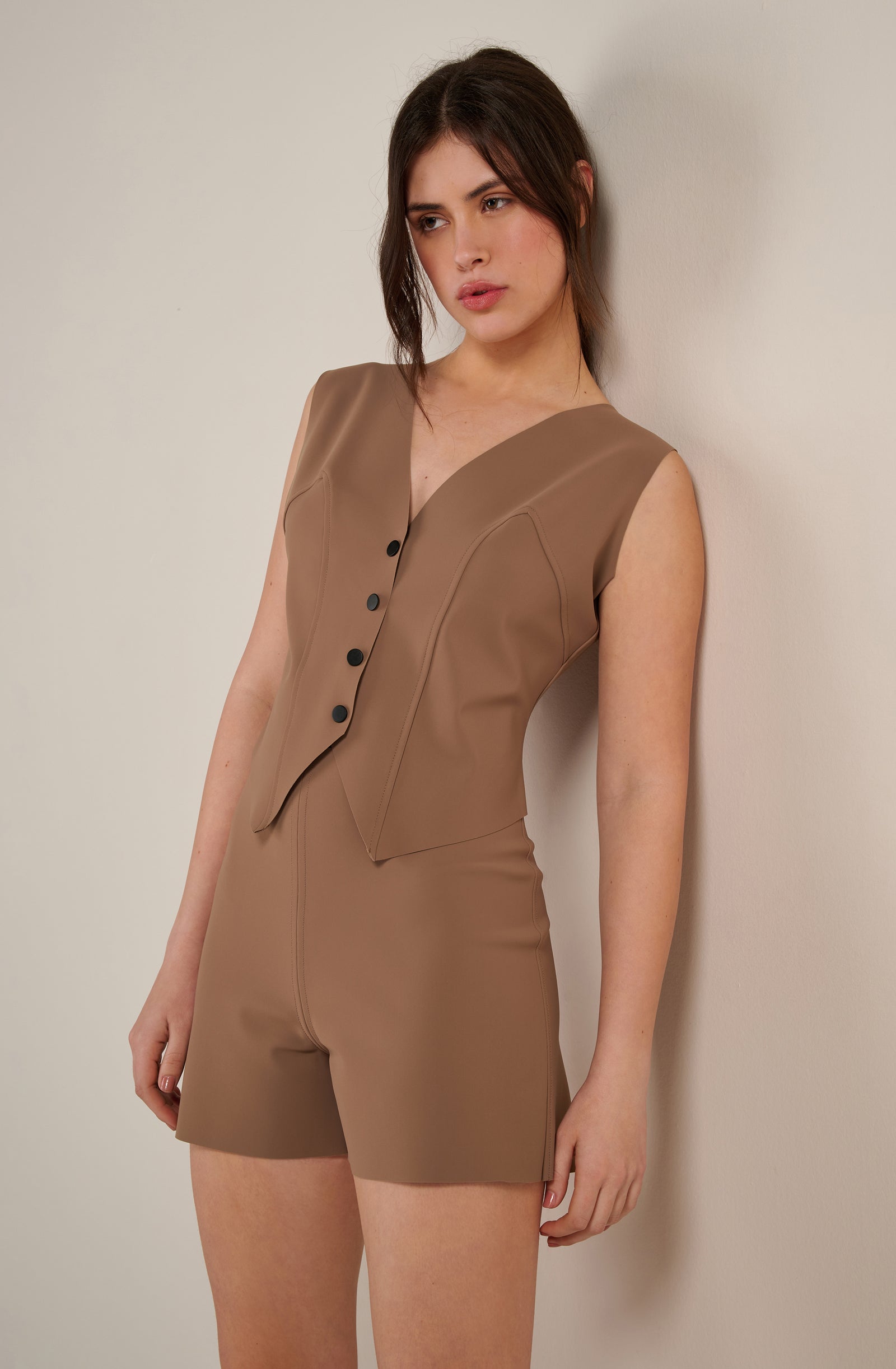 steban Short taille haute taupe